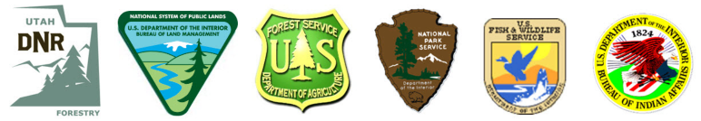 Utah DNR Forestry. U.S. Department of the Interior Bureau of Land Management. U.S. Forest Service Department of Agriculture. National Park Service. U.S. Fish & Wildlife Service. U.S. Department of the Interior Bureau of Indian Affairs.